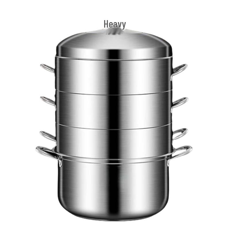 SuLe 32cm 304 Stainless Steel Extra-Thick 4-Layer Steamer Pot