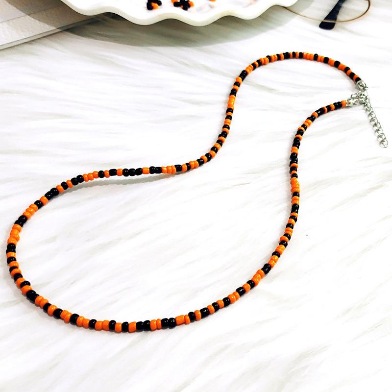 50cm Colorful Bohemian Seed Bead Choker Necklace – Perfect for Halloween & Christmas