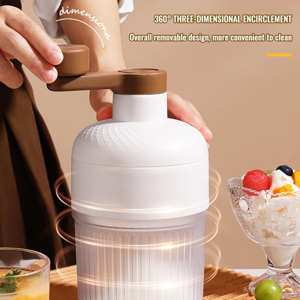 Shaved Ice Machine Plastic Portable Ice Crusher Ice Shaver with 2pcs Ice Cube Trays