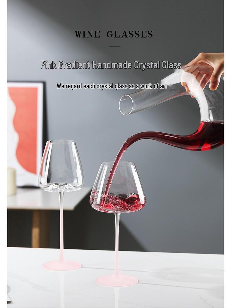 European Style Gradient Burgundy Crystal Goblet Wine Glass