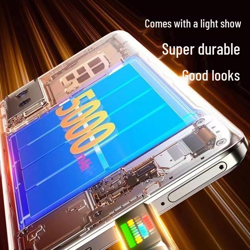PD100W Super Fast Charging Data Cable with Rainbow Light, Compatible with Apple, Huawei, and Honor Devices