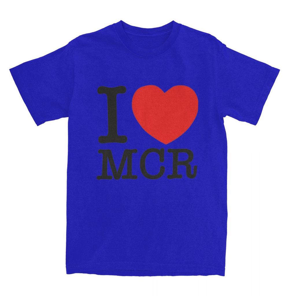 Mens T-Shirt I Love MCR Print T-Shirts Fashion My My Chemical Romance Mcr Band Summer Tees Streetwear Cotton Clothes Fans Gift