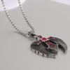 European and American Dark Punk Style Dark Angel Cross Sword Inlaid with Zirconium Pendant Necklace