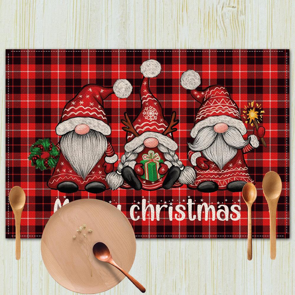 Christmas Table Mats Holiday Dining Placemats for Xmas Table Decor Snowflake Table Runner Waterproof Festive Accessories