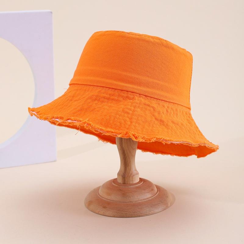 Women's Vintage Wide Brim Bucket Hat Colorful Washed Casual Bob Femme Solid Flat Top for Outdoor Street Dance Hip Hop