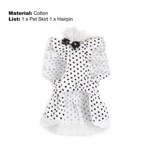 Haustierkleid mit fliegenden Ärmeln, Rüschen, bedruckte Spitze im französischen Stil mit Haarnadel-Punkten