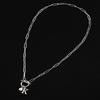 26 Letter Imitation Pearl Pendant Popular Stainless Steel OT Buckle Paperclip Necklace Girls Jewelry