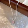 iF ME Shining Silver Necklace Zircon Pendant Chain Choker for Women Jewelry Accessories