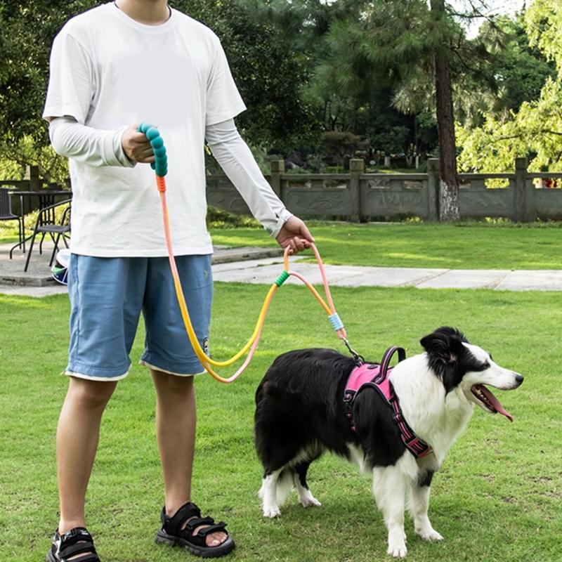 Dog Leash Long CrossBody Rope Colorful Leash Dogs Morning Walking Supplies