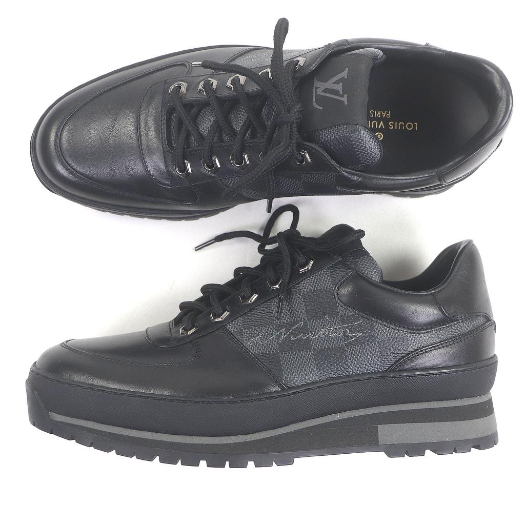 Ausgezeichnete LOUIS VUITTON Low-Cut-Sneaker Harlem-Linie Richelieu Damier Gebraucht