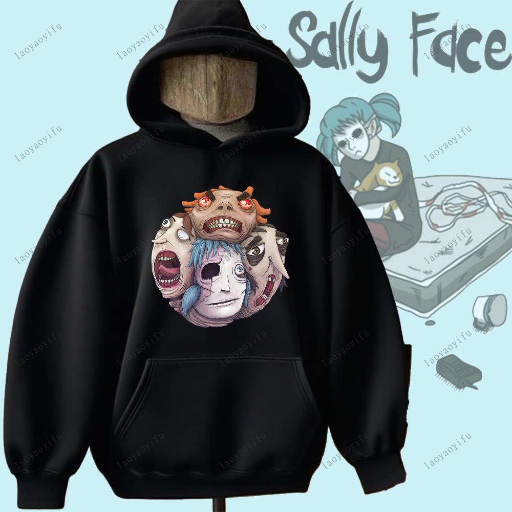 Felpa Sally Face Gioco Horror e Mistero Felpa Sally Face Calda Unisex Donna Uomo Felpa con Cappuccio Felpa Stampata Street Fashion