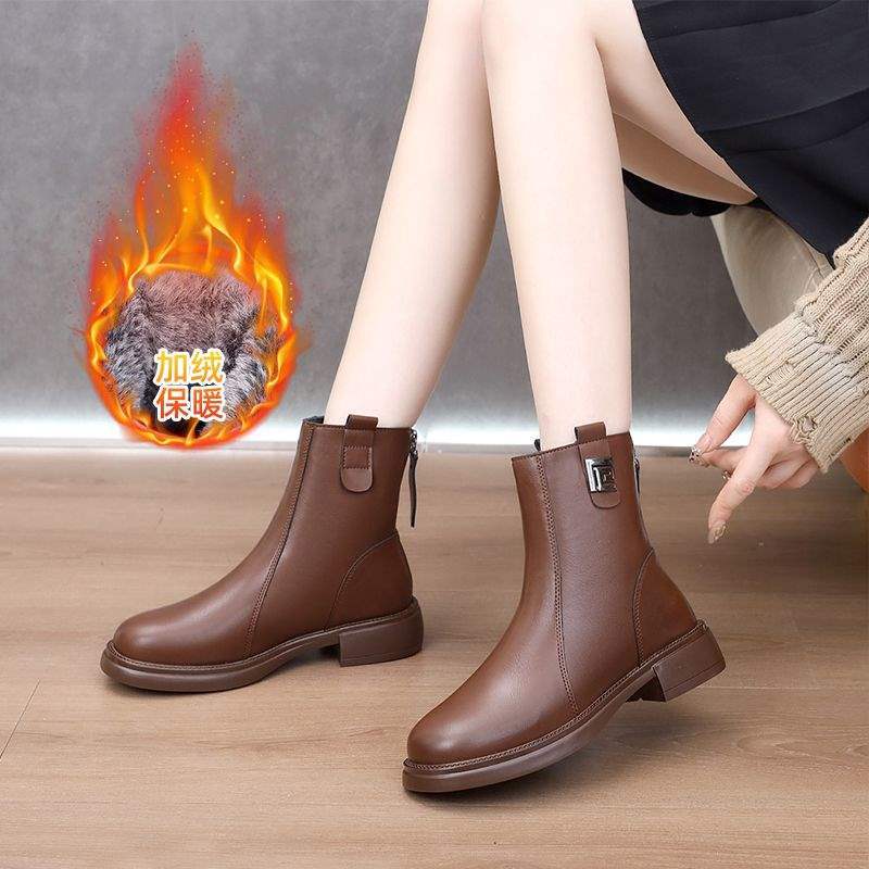 Four Seasons High Top Martin Boots Cotton Shoes Women s Soft Sole Fur Integrated Fleece Warm Four Seasons Cotton Boots Women s 42