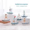 Solid Wood Sailboat Ornaments: Mediterranean Table Decorations & Creative Photography Props