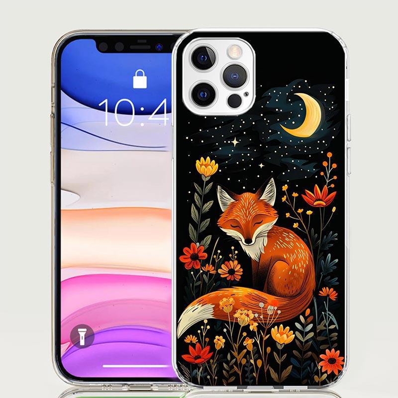 Animal Fox Phone Case For iPhone 17 Air 16 15 Plus 11 14 Pro Max 13 Mini 12 7 8 + SE Pattern Art Customized Cover 17 Air 16 15 P