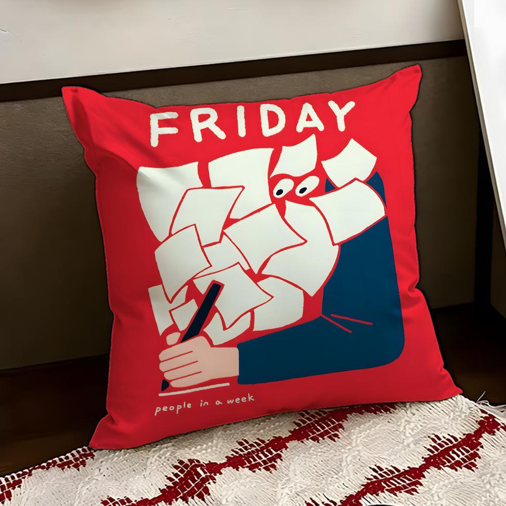 People Living In a Frame Cushion Cover Reversible Soft Durable Pillow Cover Home Car MultiScene Use for Daily Comfort