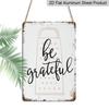 2D Flat, 1pc "Be Grateful" Grater Aluminium Sign - 8"x12" Rustic Pink & White Kitchen Decor, Cheese Grater Accent Wall Art, Perfect for Farmhouse