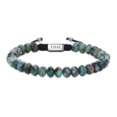 Koai 8mm African Turquoise Adjustable Power Stone Bracelet for Men
