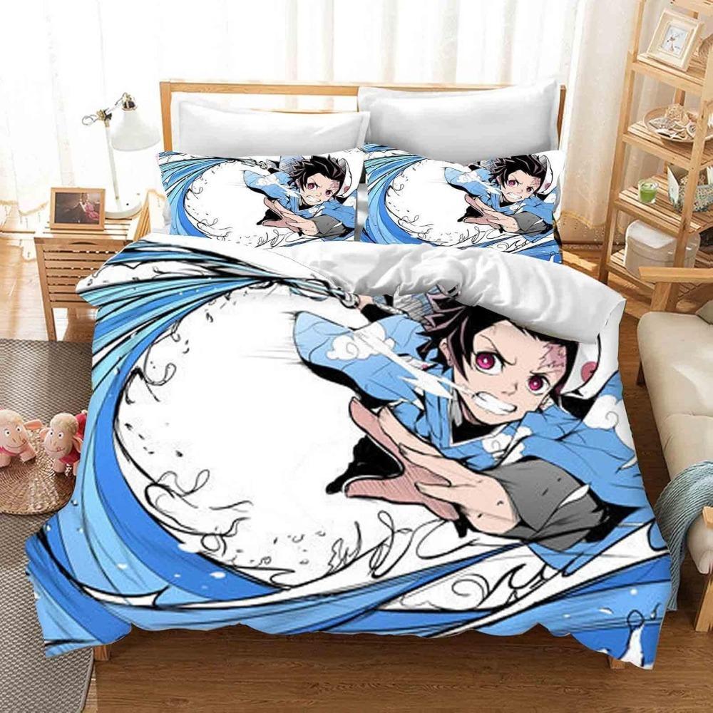 Cartoon Anime Bed Linen,Microfibre Bedding Sets, Children's Bed Linen with Zip Room Decor  Duvet Cover  for Teenagers  Adult