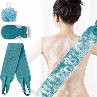 Exfoliating Body Scrubber Set - Includes Back Scrubber Bath Glove And Shower Bath Sponge Loofah