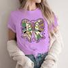 Mardi Gras Coquette Bow Design Tshirt Women Mardi Gras Vibes Vintage T Shirt Crew Neck Fat Tuesday Carnival Bow Shirt for Women