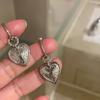 Retro Embossed Heart Stud Earrings Light Luxury Niche High Texture Personalized Versatile Temperament Fashion Ear Jewelry Holiday Gift For Ladies