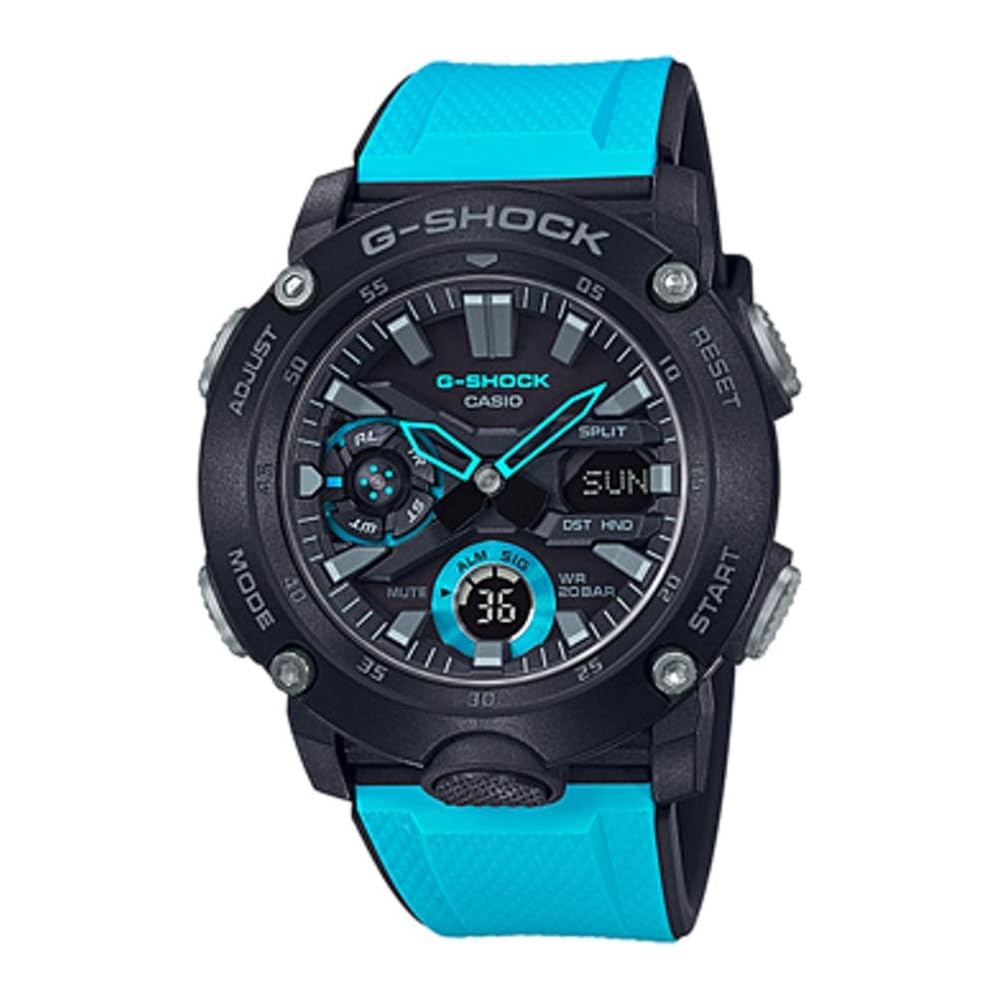 Casio G-Shock GA-2000 Series Men s Watch Carbon Core Guard Black Blue Interchangeable Band GA-2000-1A2