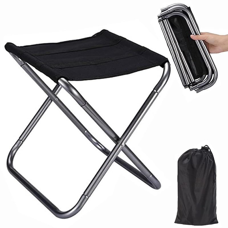

AUTAKI folding chair Load capacity 100kg outdoor chair lightweight Compact [only 285g] Aluminum alloy chair camp Comes with storage bag Instant