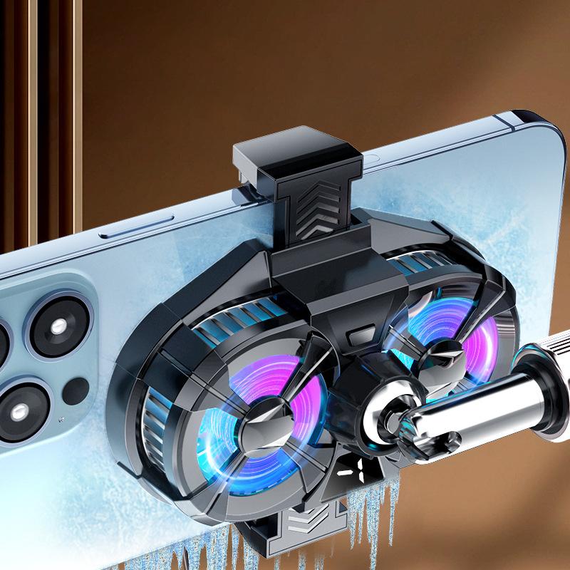 SL-07 Dual Fan Phone Radiator 3-Gear Cellphone Live Streaming Gaming Heat Dissipation Cooler