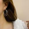 Elegant Double Layer Large Earrings - Minimalist Luxury for Autumn/Winter