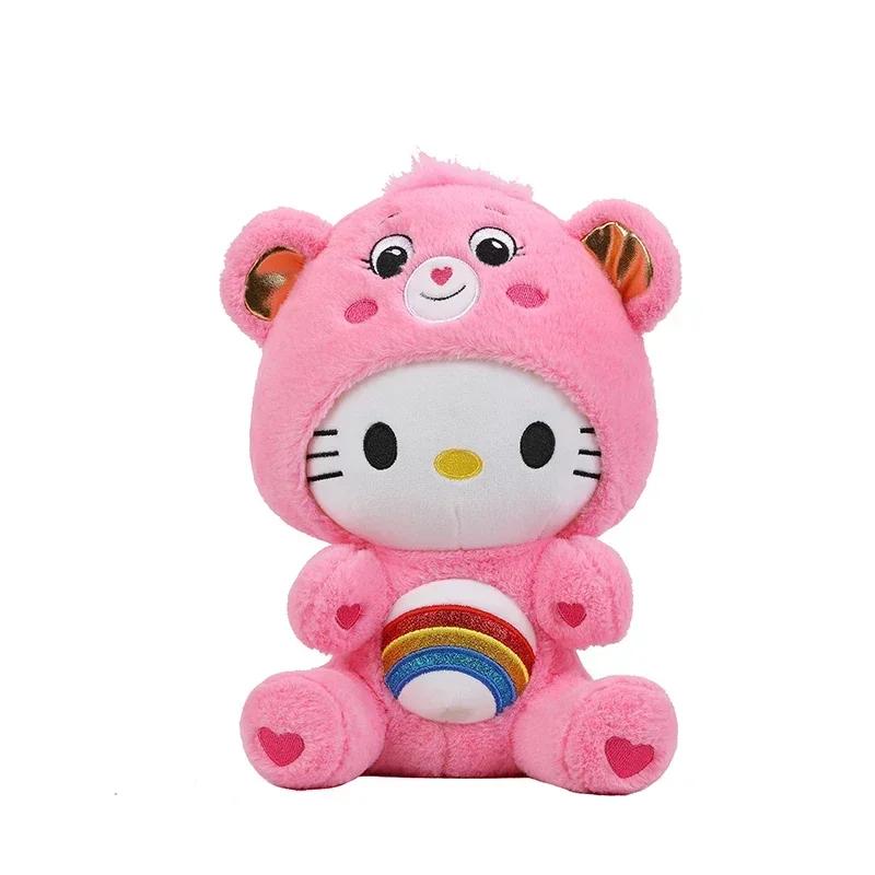 50cm Kawaii sanrio Cartoon Care Bears Cross-Dressing Hello Kitty Plush Toy Rainbow Bear Plush Doll room Pillow Kid Birthday Gift 30cm