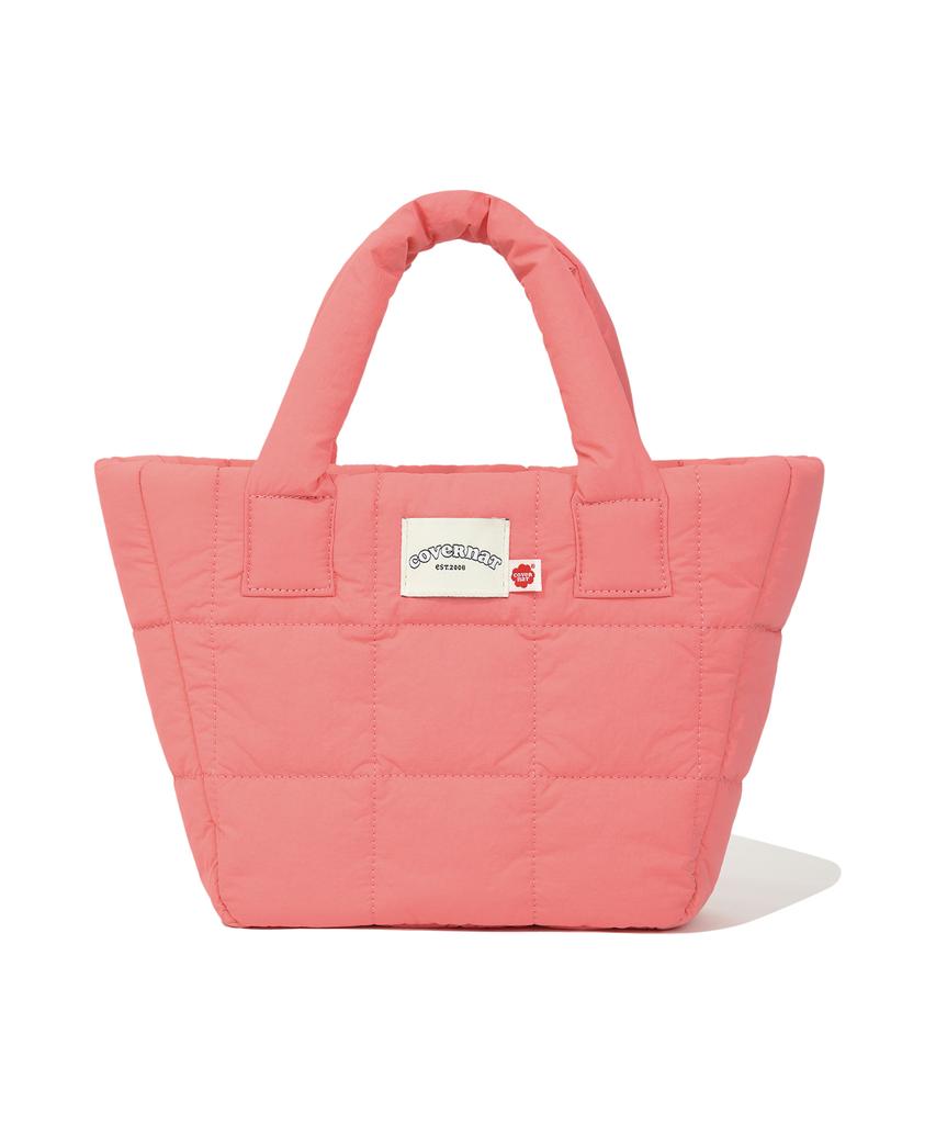 Covernat Woman Clover Heart Quilted Mini Tote Bag Pink