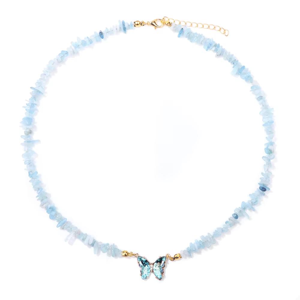 Bohemian Natural Stone Bead Choker Necklace Handmade Irregular Ladies Gemstones Beaded Jewelry Collar Party Friend Gift Femme