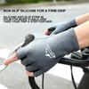 1Pair Cycling Gloves Running Fishing Gloves Anti Slip Ice Silk Sun Protection Breathable Half Finger for Outdoor Sports