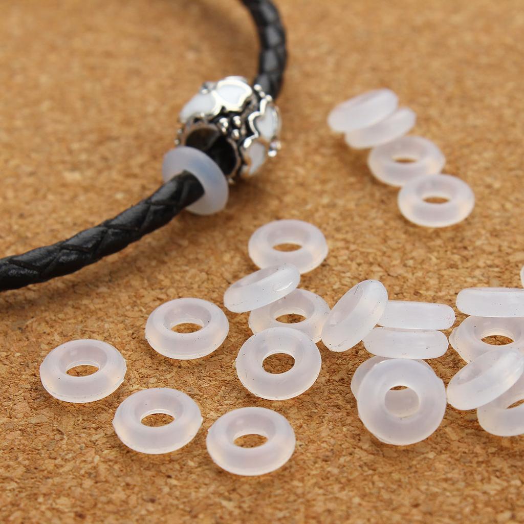 100 Stück/Los Elastische Silikonkautschuk-Stopperringe Bunte Runde Positionierungsperlen Für DIY-Charms Armband Halskette Schmuckherstellung