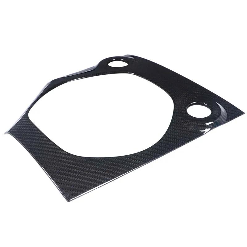 For Nissan Z RZ34 400Z Fairlady Z -2026 Real Carbon Fiber Car Central Control Gear Panel Decorative Cover Sticker Accessory A-Manual Black