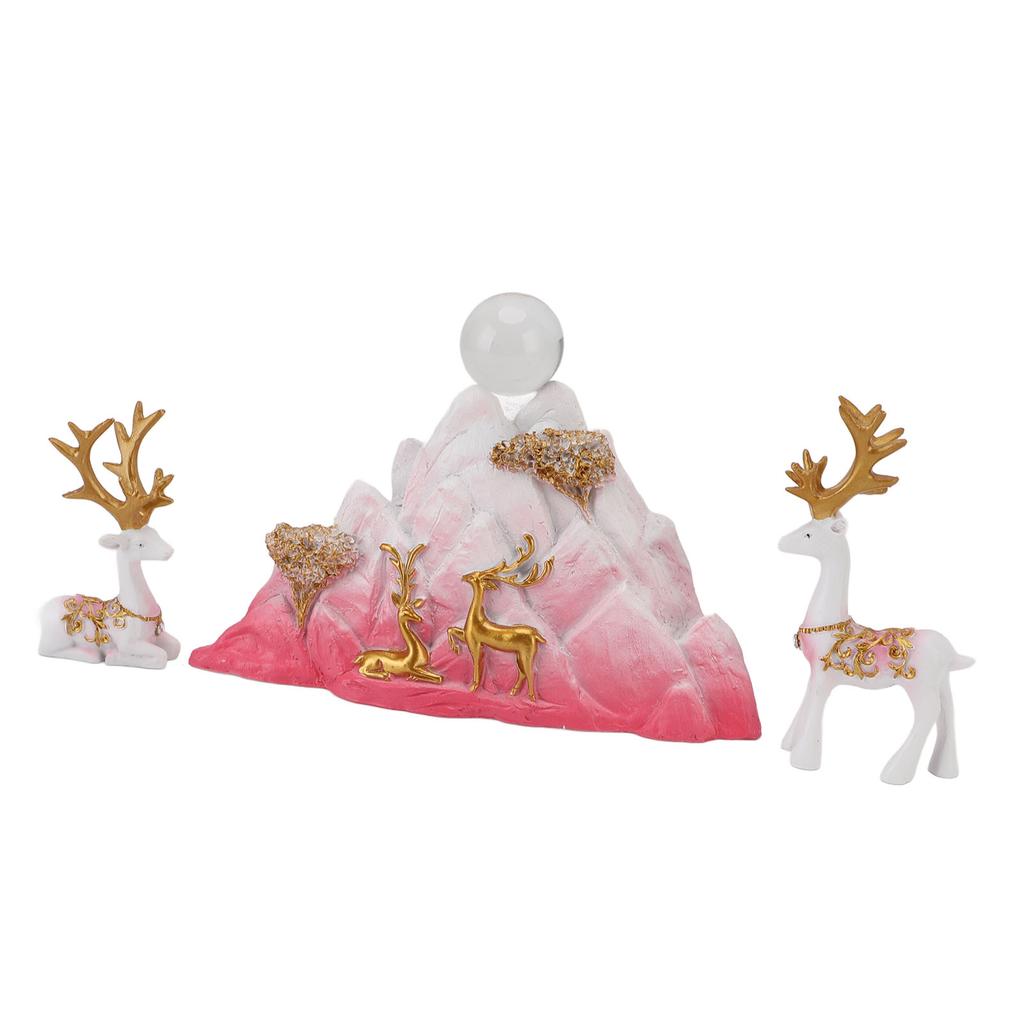 Resin Sitting Standing Deer Statues Reindeer Figurines Ornaments Mountain Rockery Sculpture for