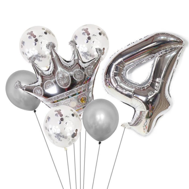 Gold Crown Balloon Set for First Birthday Party Decorations