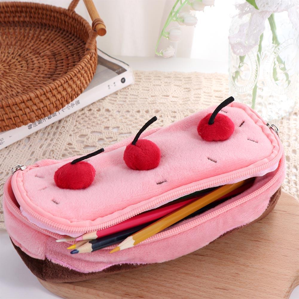 

Cosmetic Bags Plush Pen Bag Large Capacity Pencil Pouch Creative Stationery Bag Stationery Box as picture