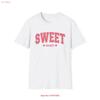 Sweetheart White Cotton T Shirt Pink Varsity Letter Vintage Top For Everyday Wear Casual Fashion Streetwear Versatile