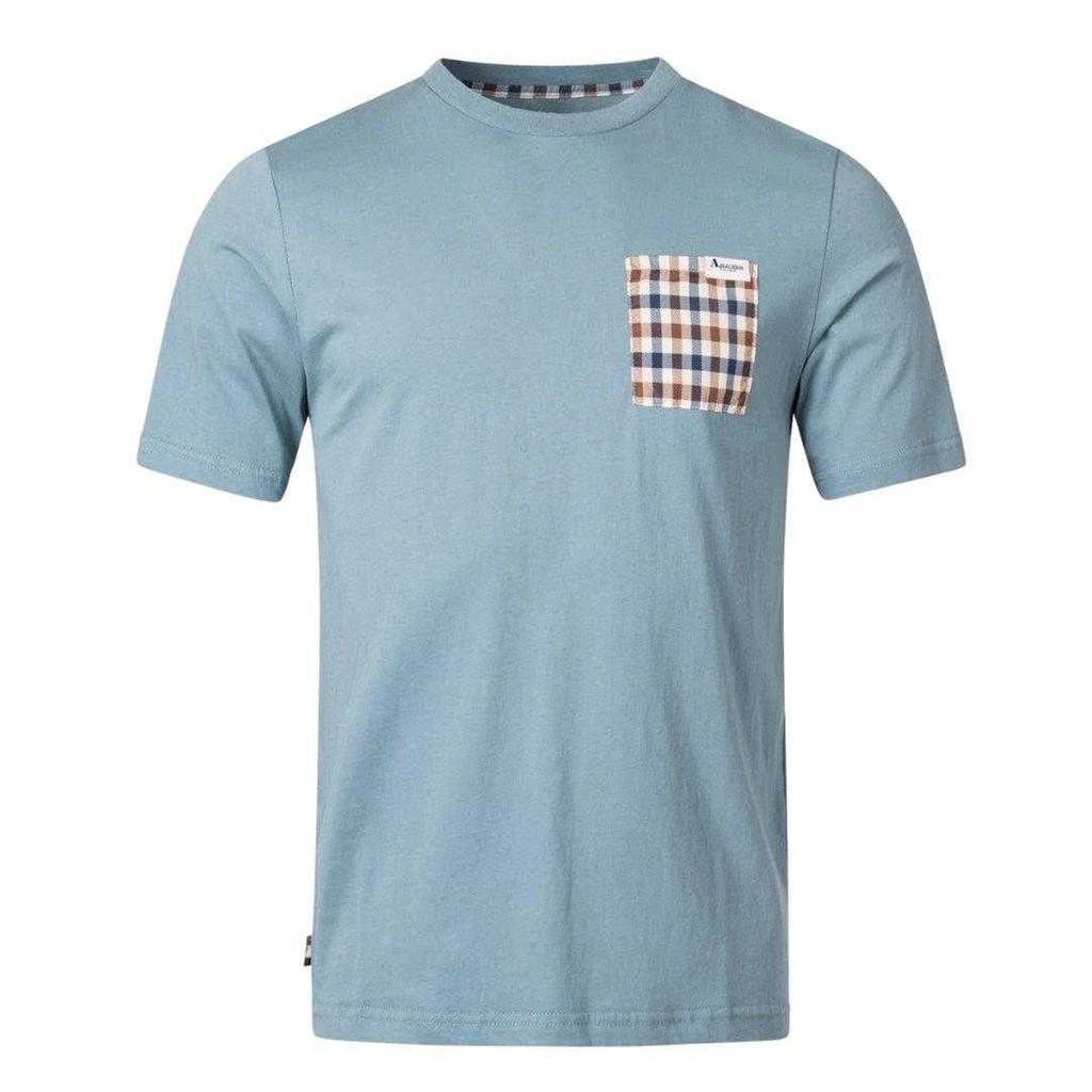 Aquascutum Mens Checked Chest Pocket Active T-Shirt