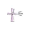 Pink Zircon Titanium Alloy Stud Earrings for Women - Lightweight Luxury Design with High-End, Niche Appeal.