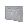CHANEL brand logo  diamond pattern calfskin  card holder  female style  gray