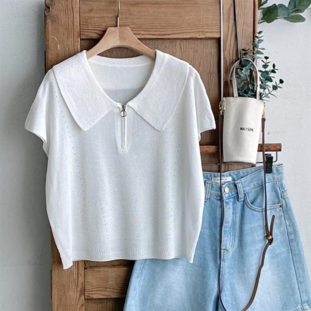 New ArrivalS Open Run Women S Short Sleeve Knit Collar Neck Punching viScoSe Lo0