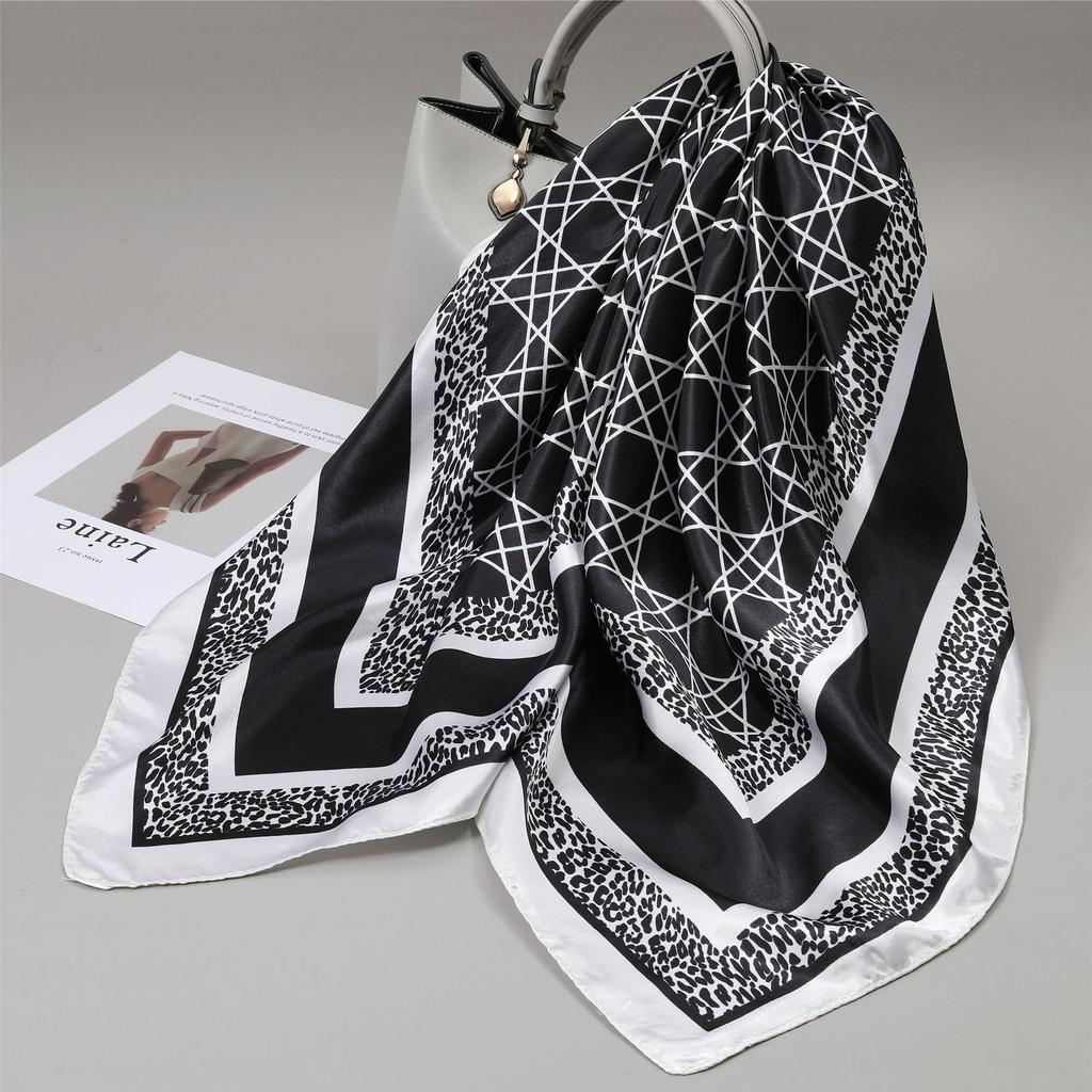 90 Square Scarves, Silk Scarves, Women's New Spring and Summer High-end Sense Versatile, Thin Scarves, Shawls Outside