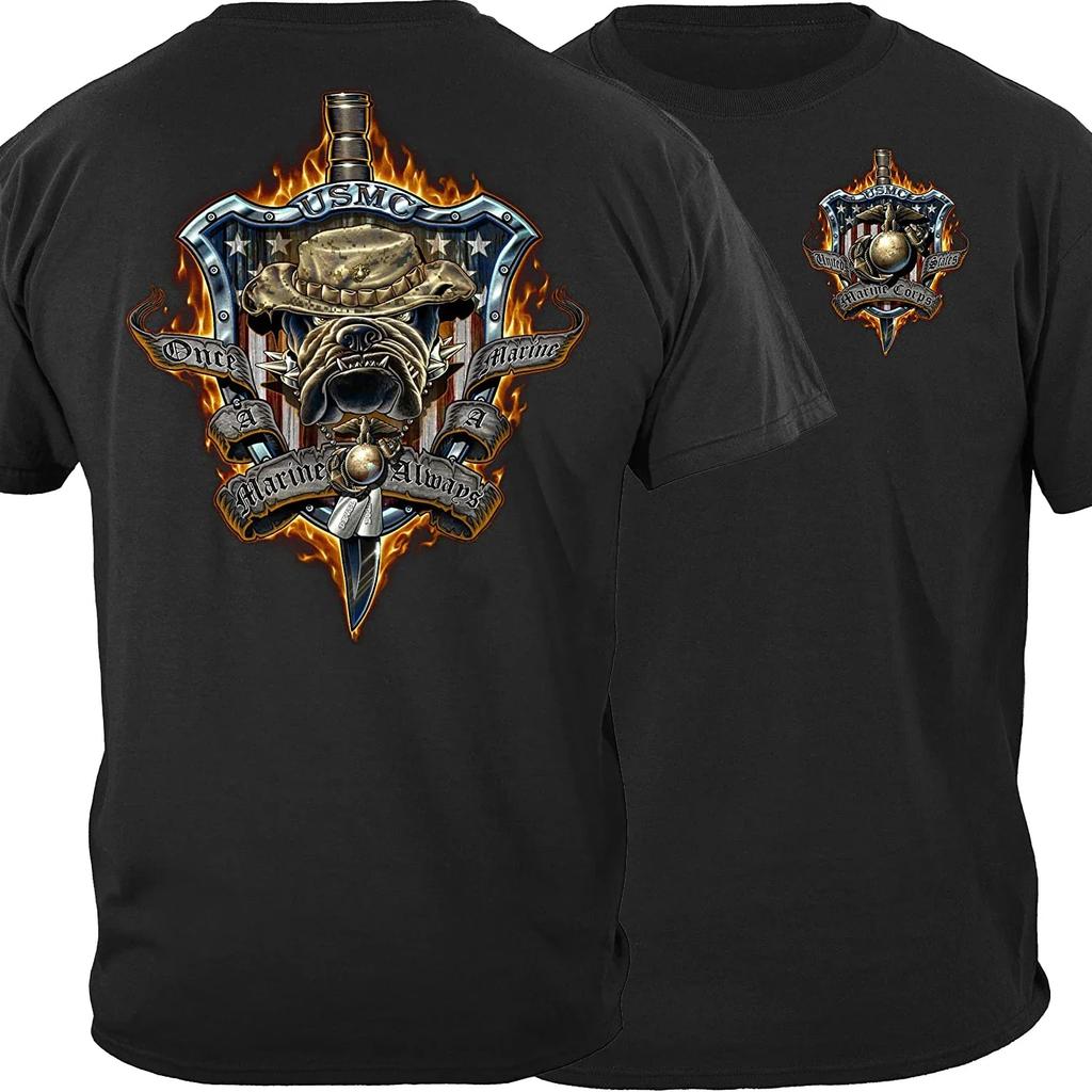 USMC US Marine Corps Devil Dog TShirt 100 Cotton ONeck Short Sleeve Summer Casual Mens Tshirt Streetwear