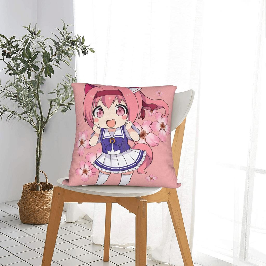Haru Urara Chibi Pillow Case Umamusume Comfy Pillow Cover Vintage Cushion Cover For Office Car Home Decor