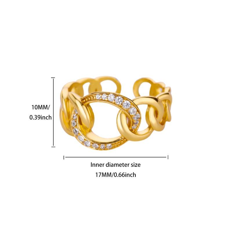 Fashion Design Sense Gold-plated Diamond Butterfly Love Open Copper Ring Women's Fashion Versatile Ring Hand Jewelry