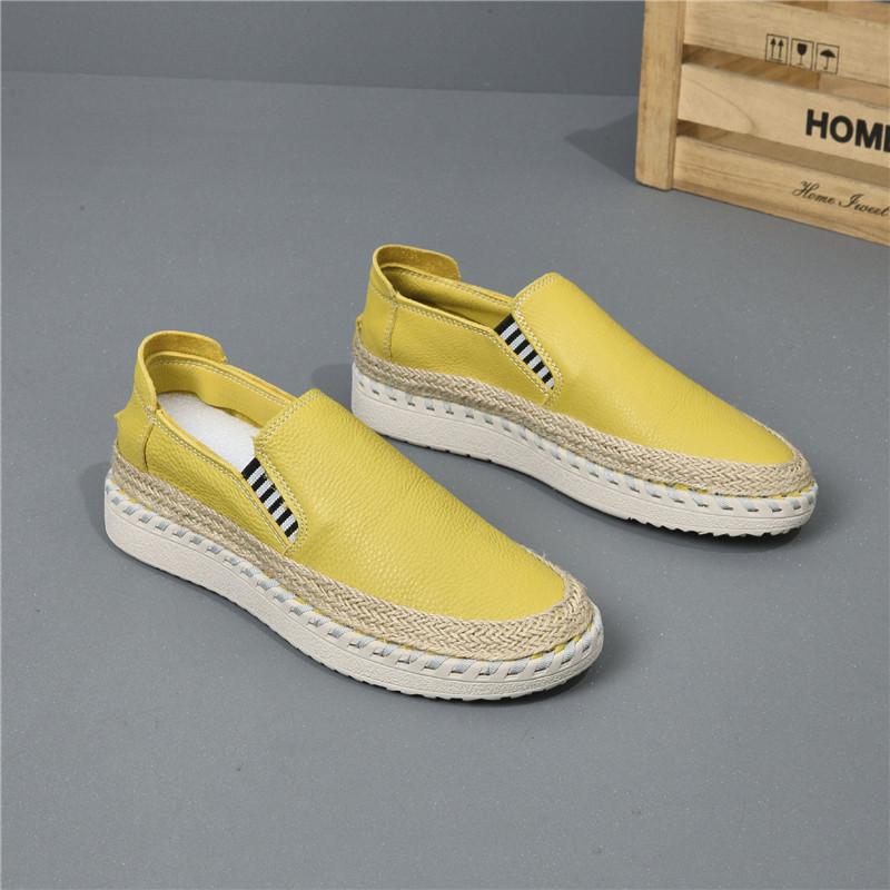New Fashion Fisherman Loafers New Men's White Genuine Leather Espadrilles Shoes Male Walking Sneakers Footwears Zapatos Hombre