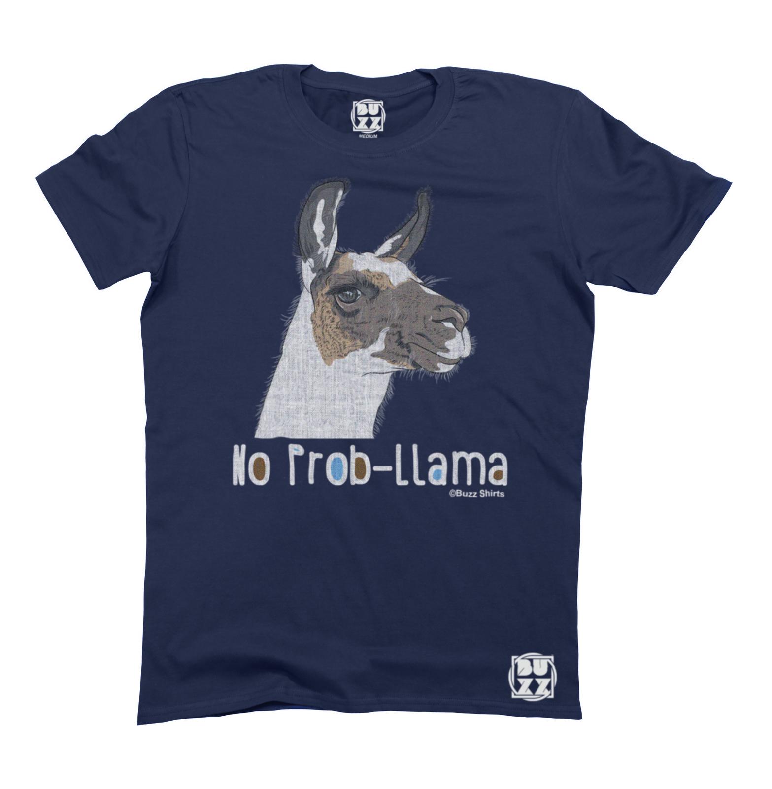 No Prob-Llama  Cotton T-Shirt Mens Womens Tees Top Unisex Mens Ladies HIPSTER Funny Animal 3XL