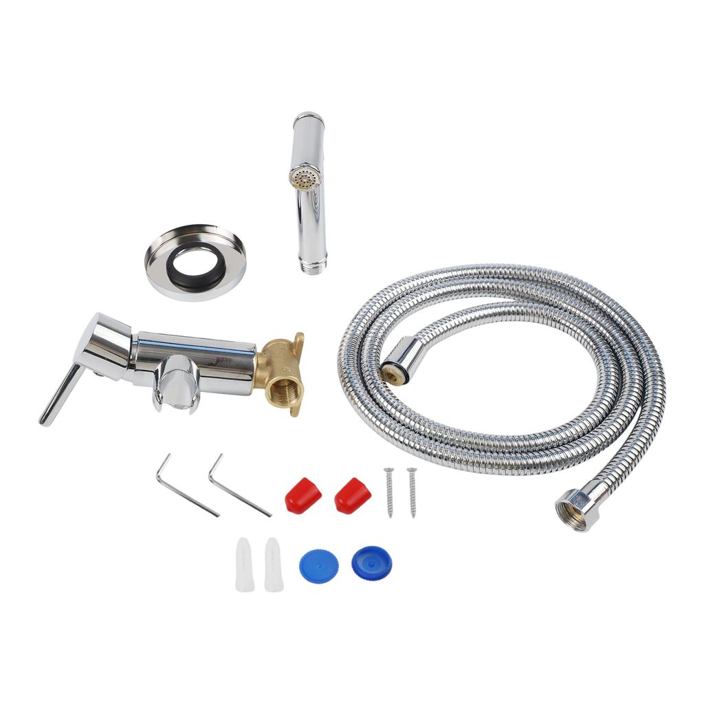 Shower Toilet Bidet Sprayer Set with Adjustable Pressure and Angle Valve for Personal Hygiene and Pet Cleaning